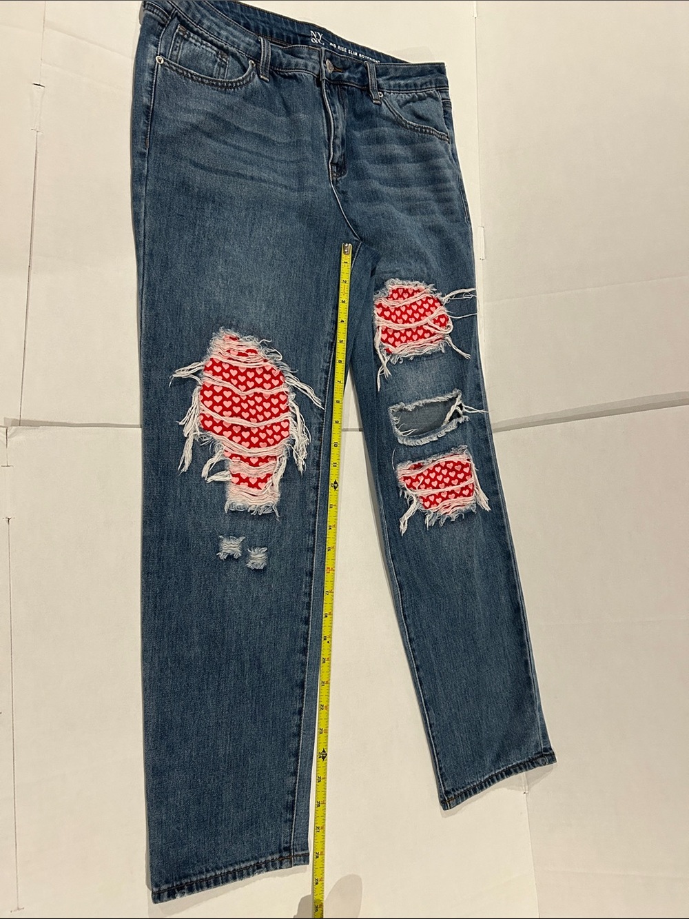 NY&C size 12 patch distressed jeans